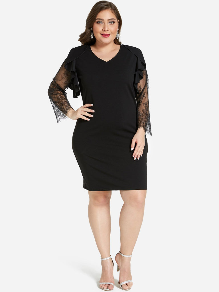 Black And Gold Plus Size Club Dresses