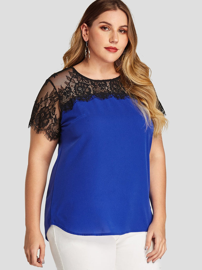 Ladies Blue Plus Size Tops