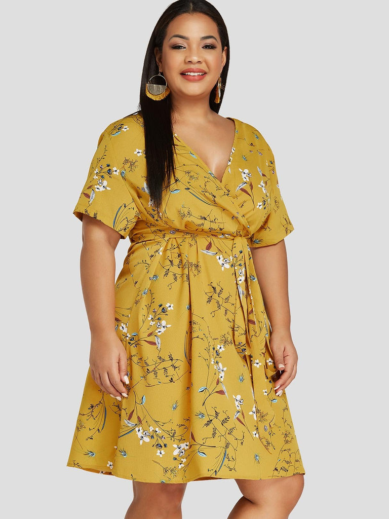 Ladies Yellow Plus Size Dresses