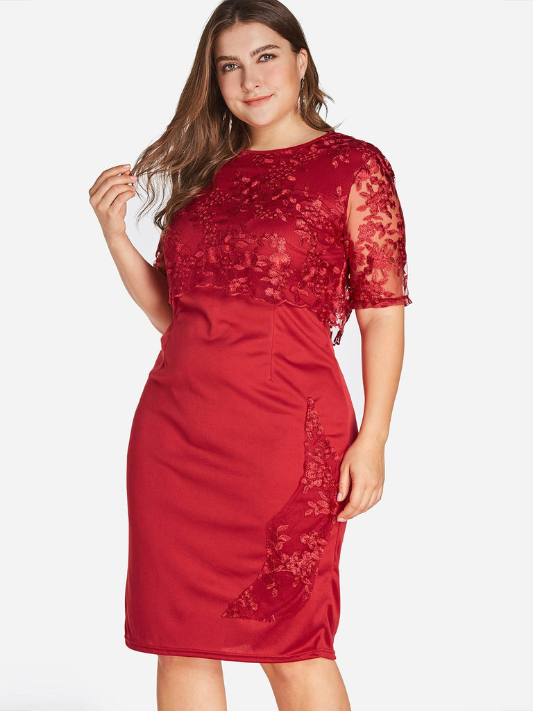 Ladies Half Sleeve Plus Size Dress