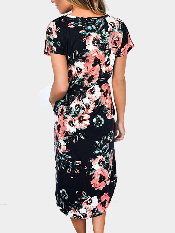 Womens Black Floral Dresses