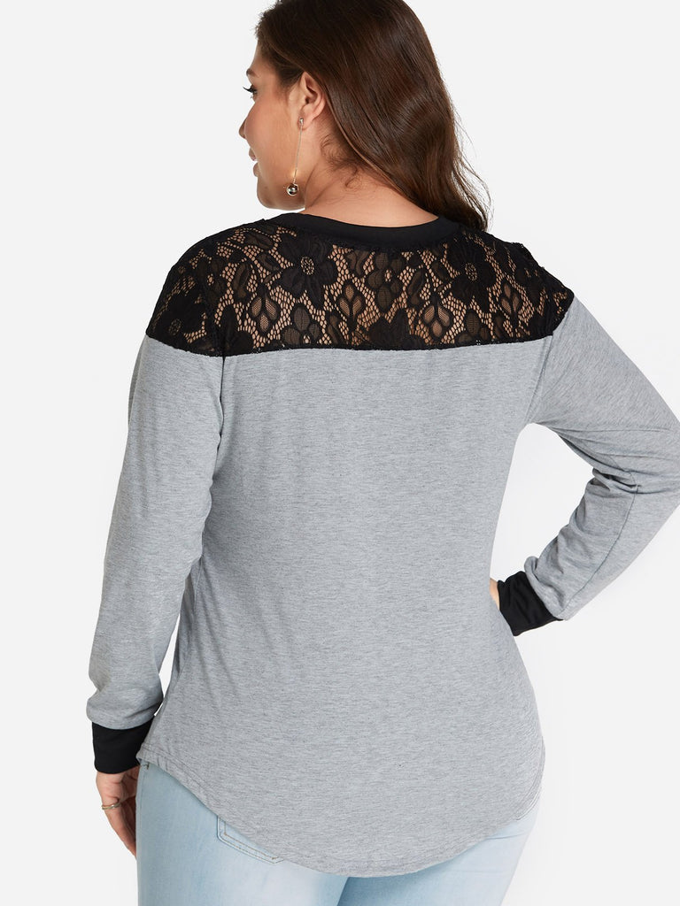 Womens Grey Plus Size Tops