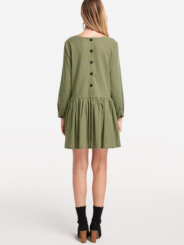 Womens Army Green Casual Dresses