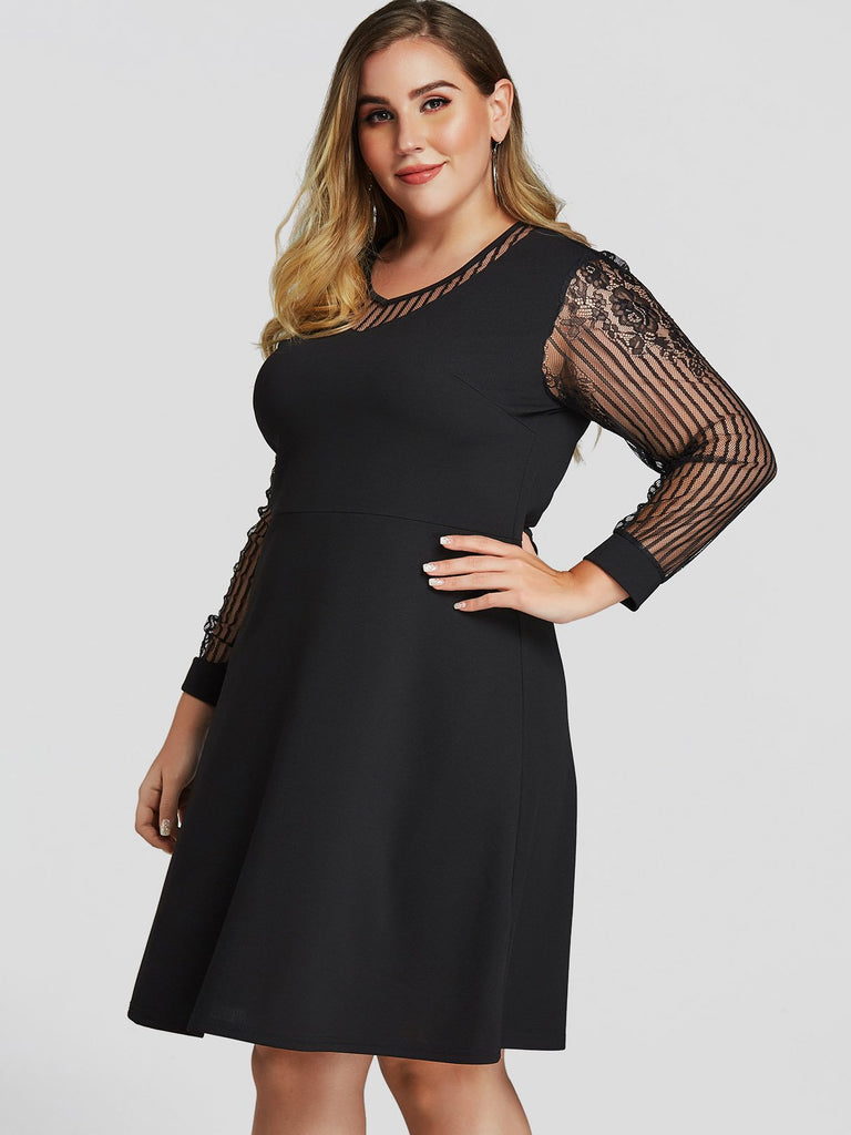 Ladies Long Sleeve Plus Size Dress