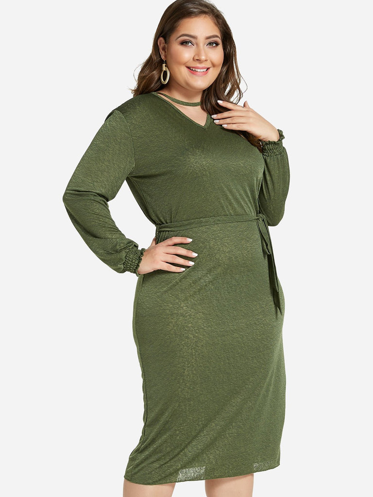 Ladies Green Plus Size Dresses