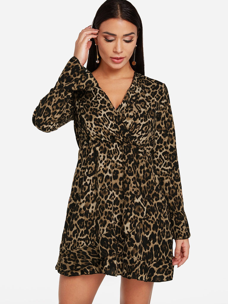 Ladies Leopard Mini Dresses