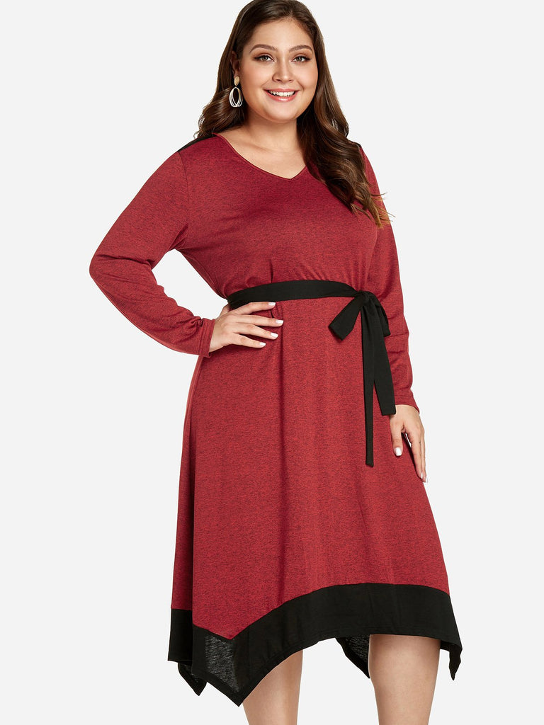 Ladies Long Sleeve Plus Size Dress