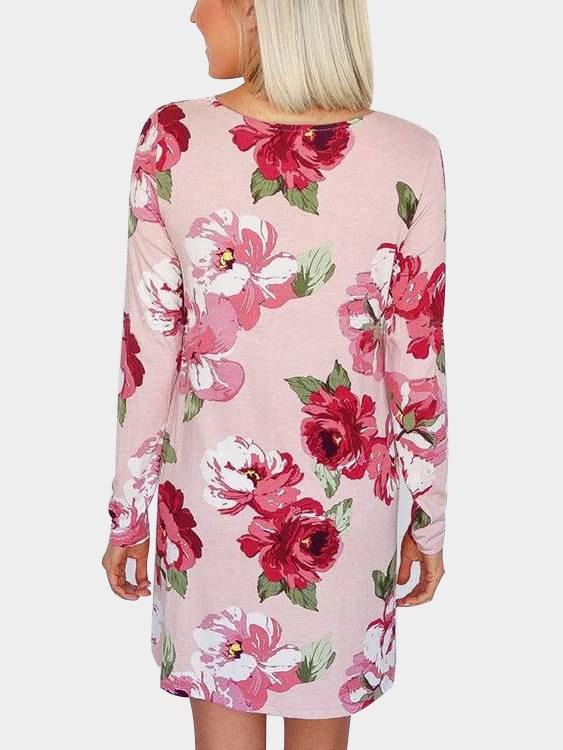 Womens Pink Floral Dresses