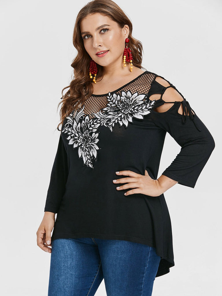 Ladies Black Plus Size Tops