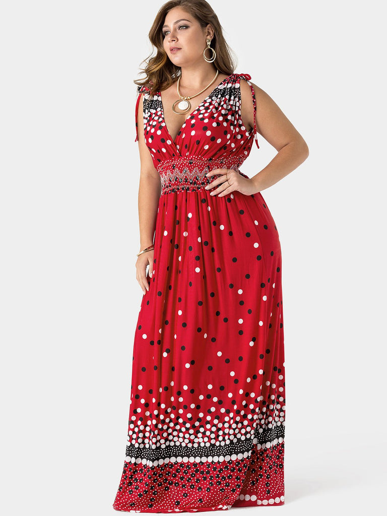 Ladies Sleeveless Plus Size Maxi Dress