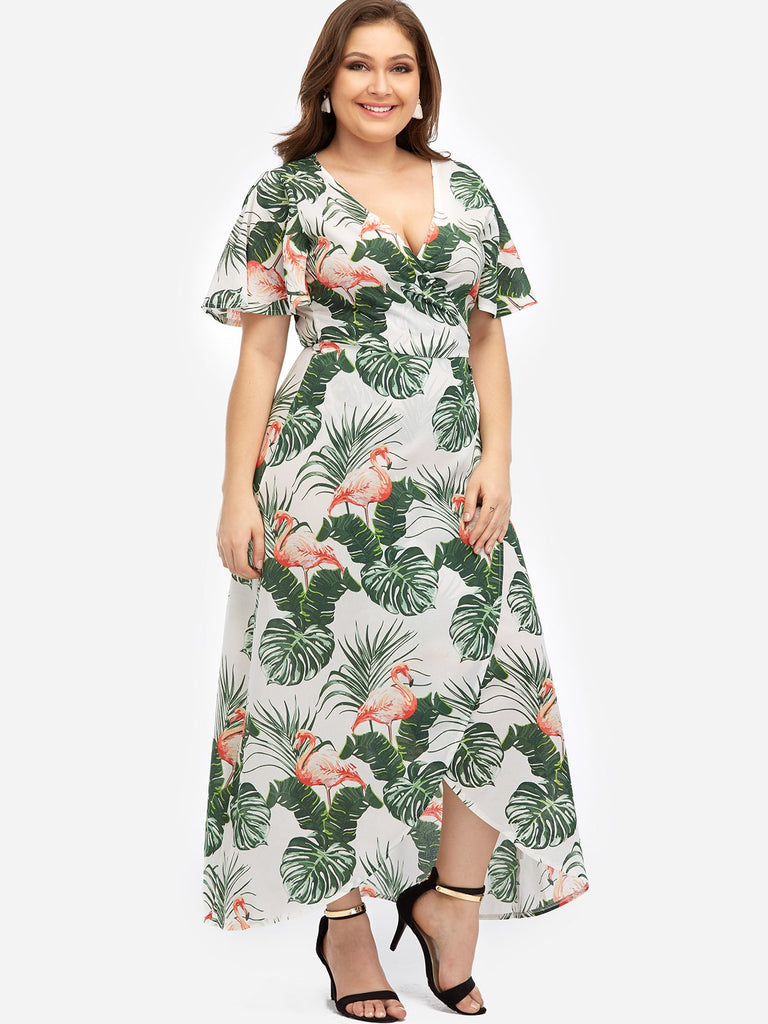 Ladies Green Plus Size Dresses