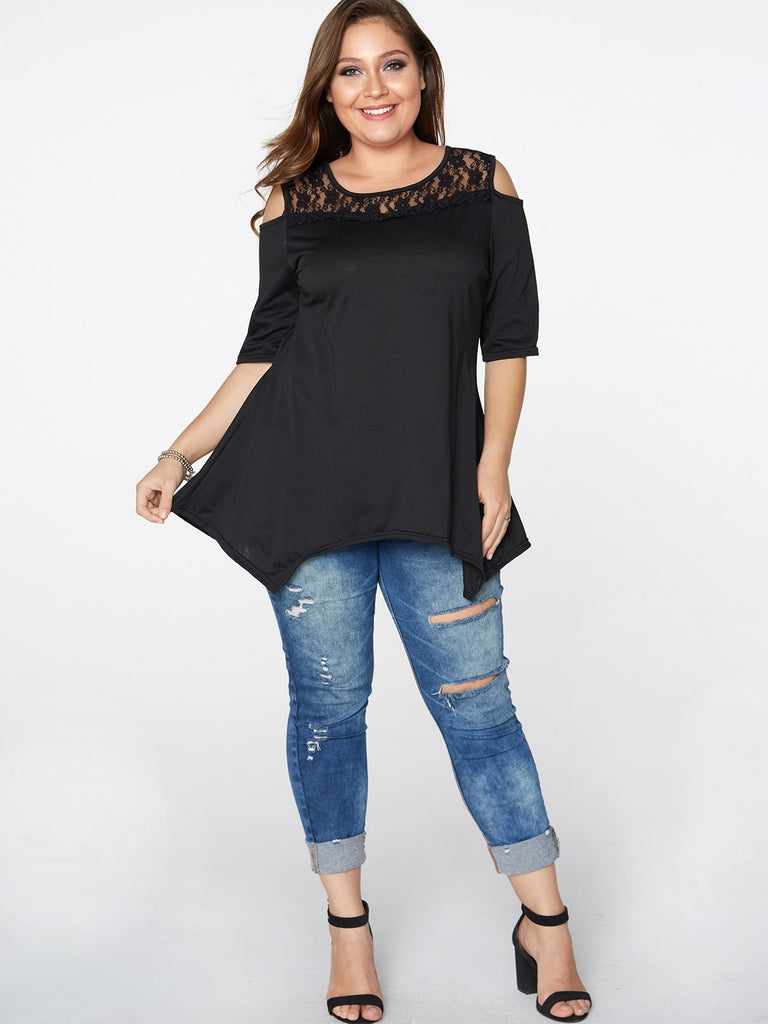 Womens Half Sleeve Plus Size Tops