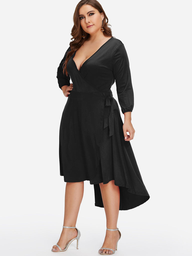 Ladies V-Neck Plus Size Dress