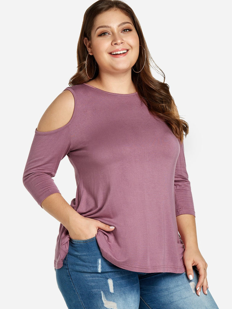 Ladies 3/4 Sleeve Plus Size Tops