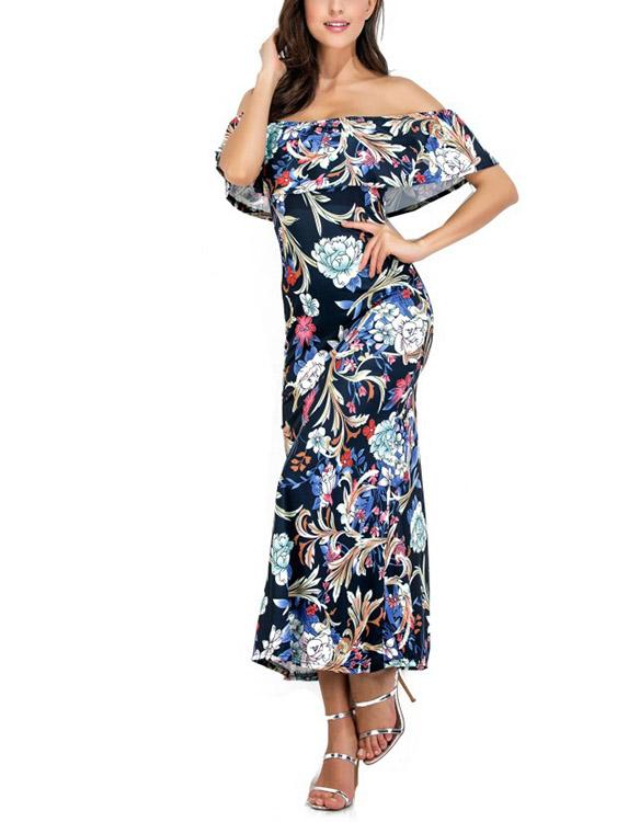 Ladies Navy Maxi Dresses