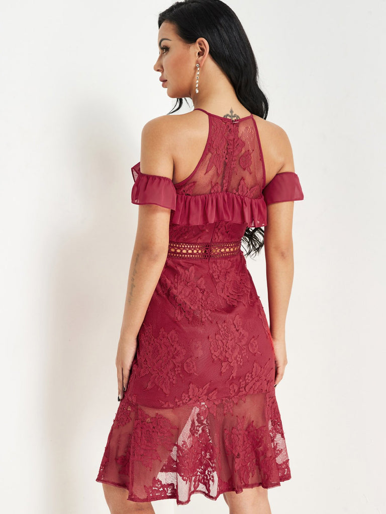 Womens Burgundy Sexy Dresses