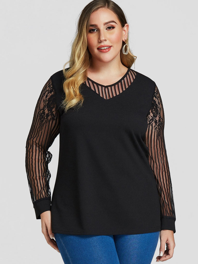 Ladies Long Sleeve Plus Size Tops