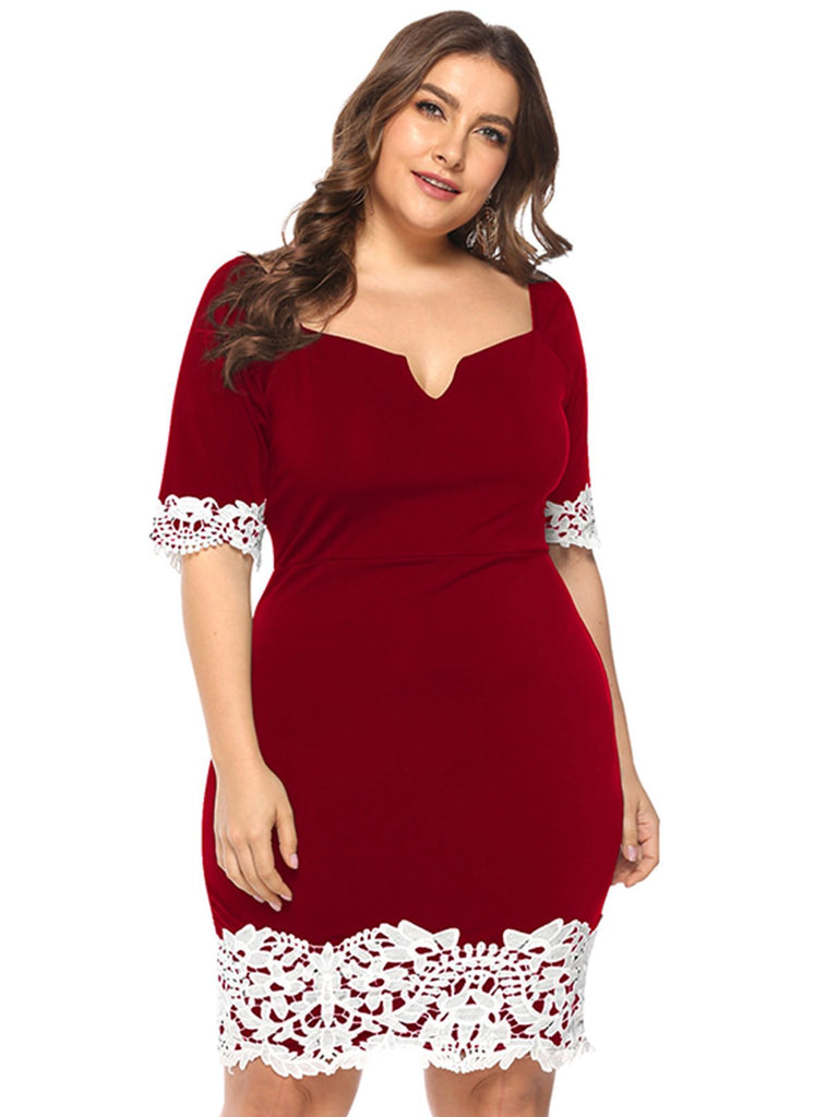 Ladies Short Sleeve Plus Size Dress