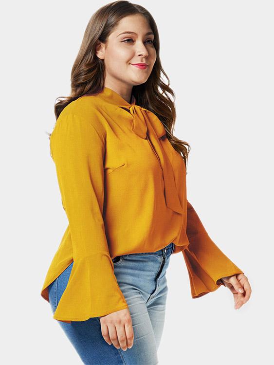 Ladies Yellow Plus Size Tops