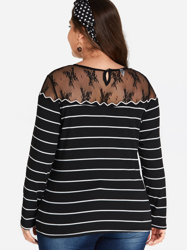 Womens Striped Plus Size Tops