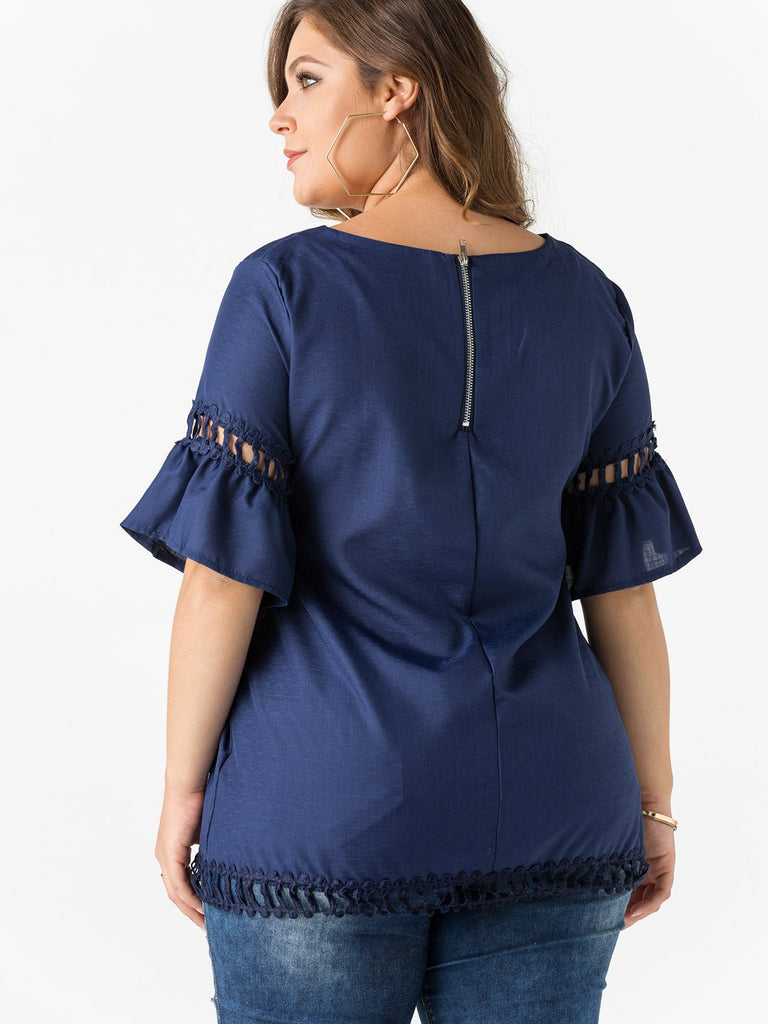 Womens Blue Plus Size Tops