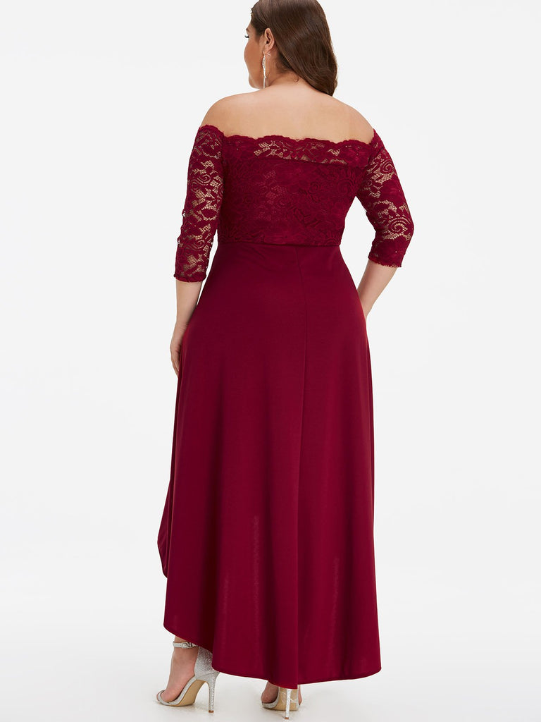 Womens Burgundy Plus Size Dresses