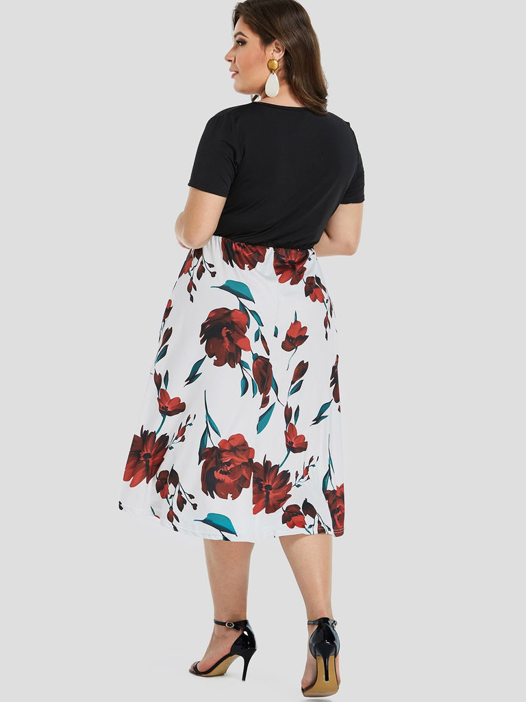 Womens Floral Plus Size Dresses