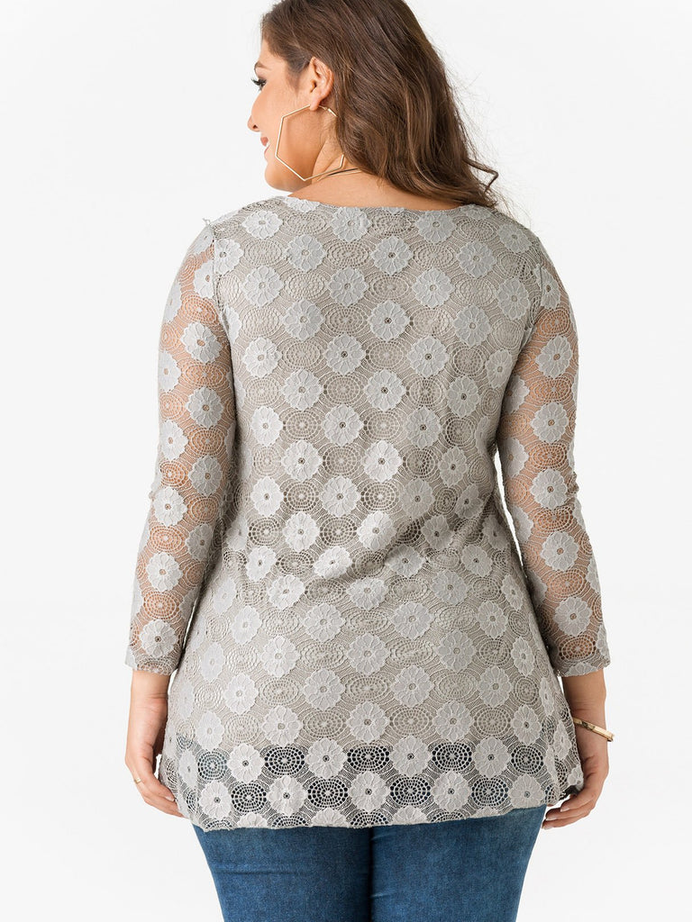 Womens Grey Plus Size Tops