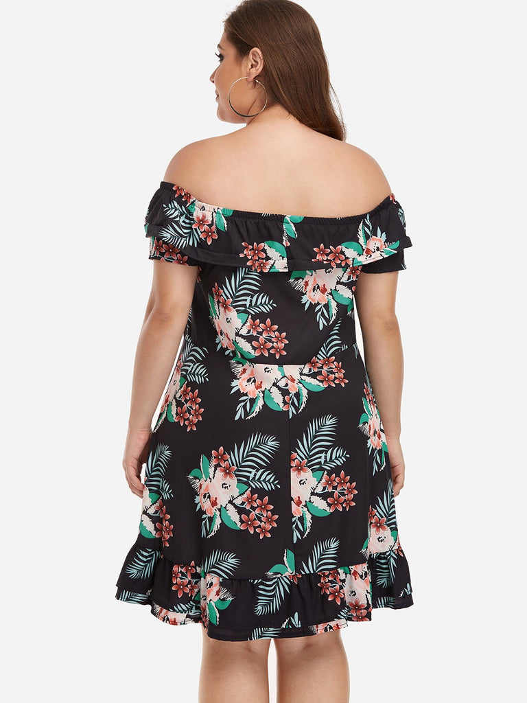 Womens Floral Plus Size Dresses