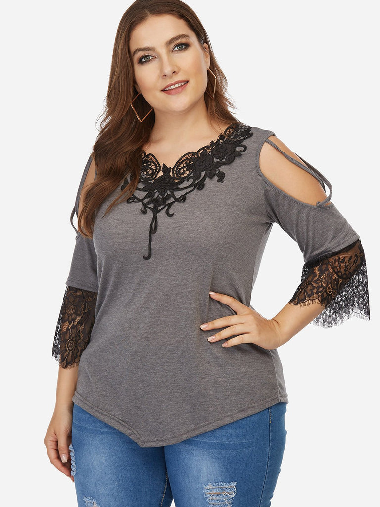 Ladies V-Neck Plus Size Tops