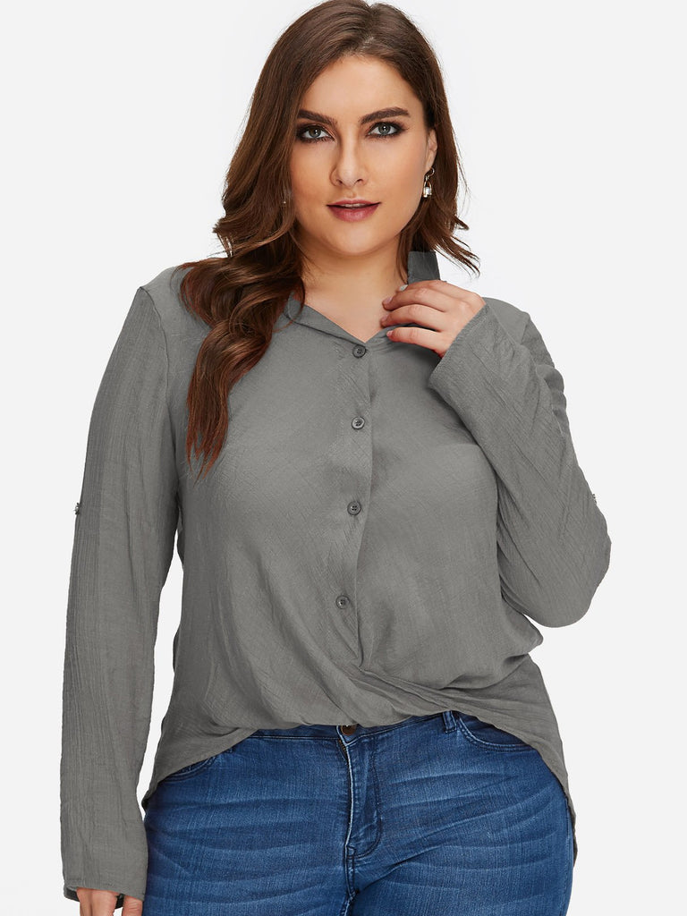 Womens Long Sleeve Plus Size Tops