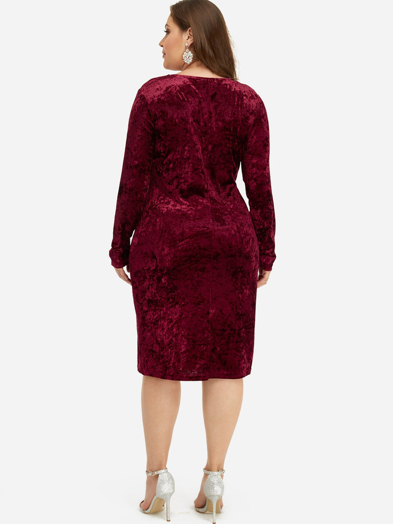 Womens Burgundy Plus Size Dresses