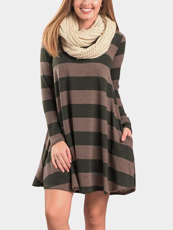 Ladies Striped Casual Dresses