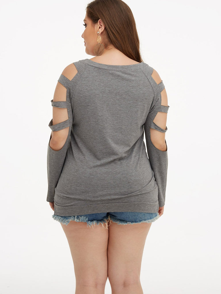 Womens Grey Plus Size Tops