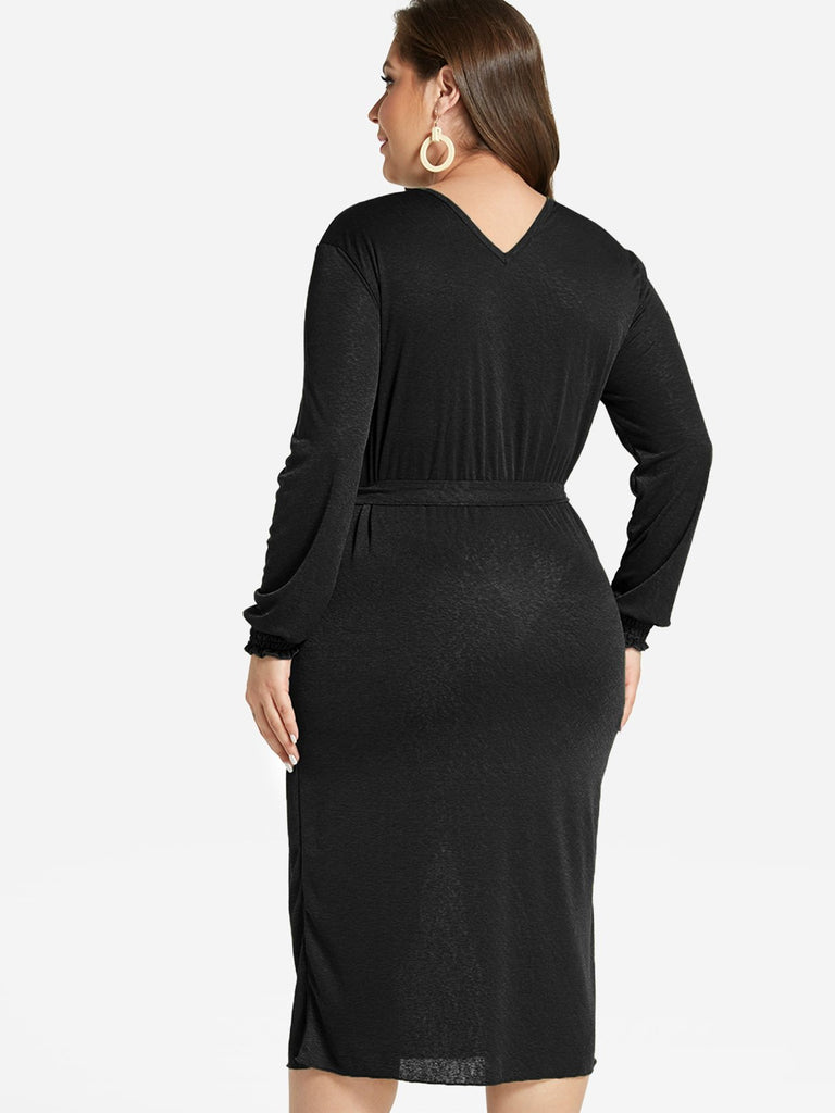 Womens Long Sleeve Plus Size Dress