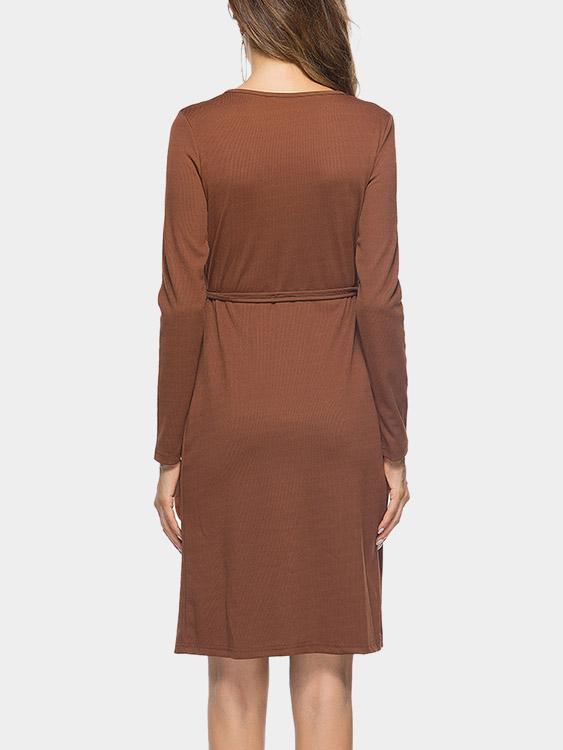 Womens Long Sleeve Midi Dress