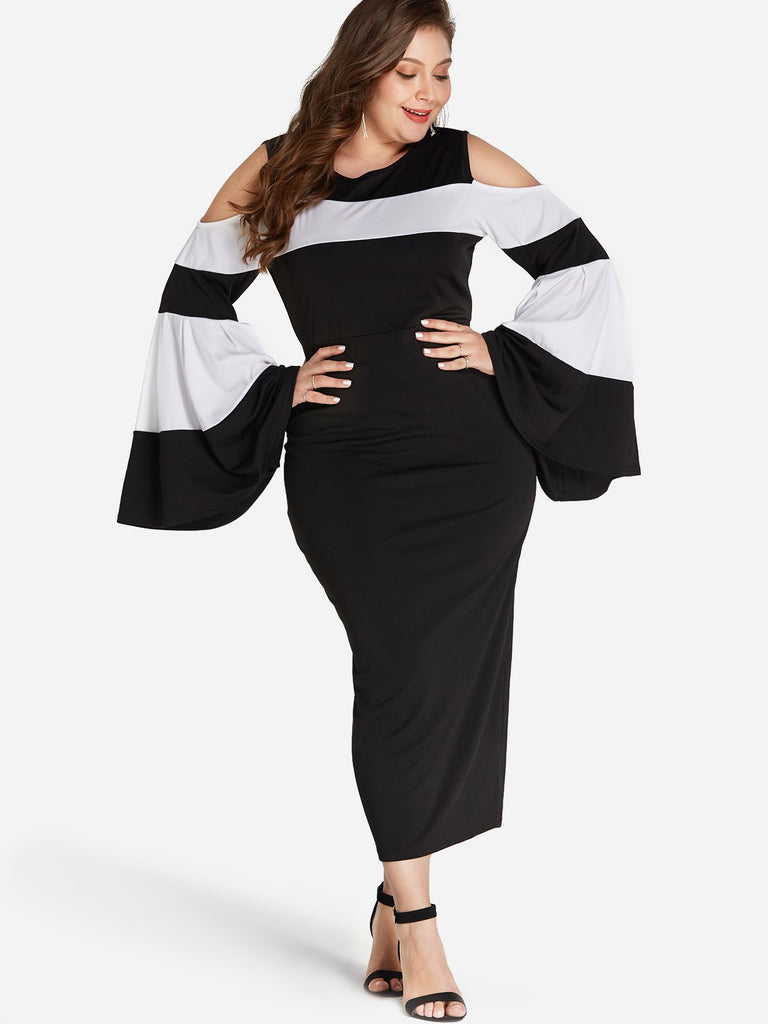 Womens Long Sleeve Plus Size Dress