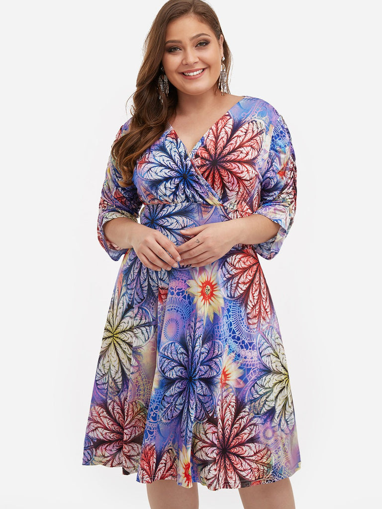 Ladies 3/4 Sleeve Plus Size Dress