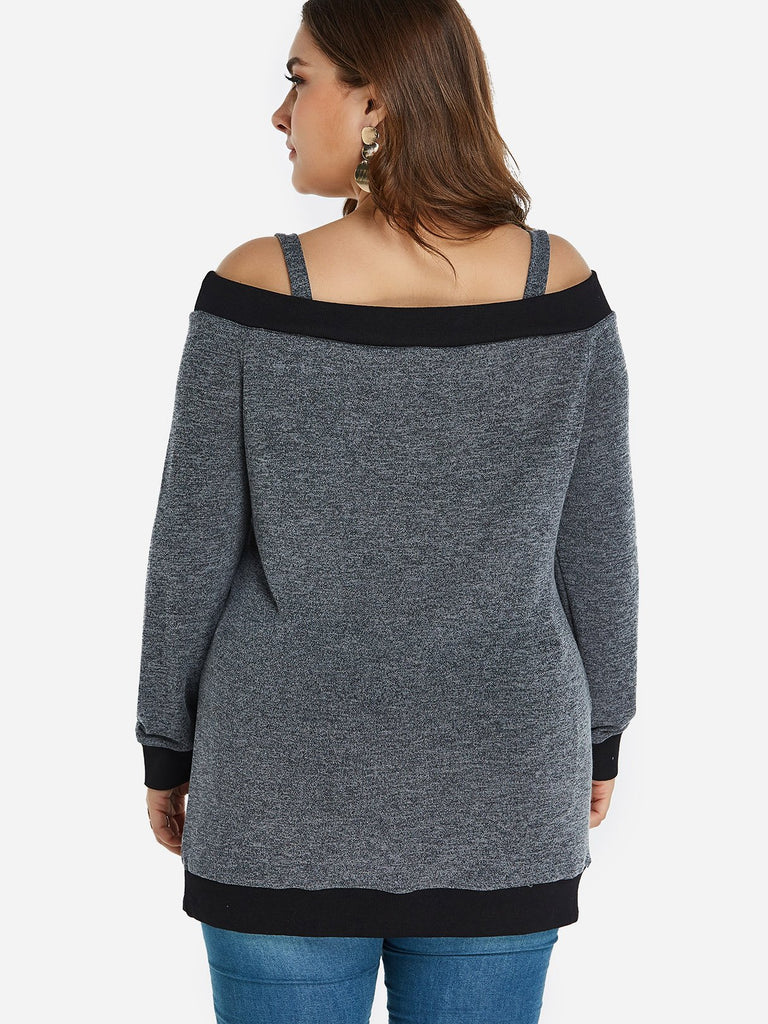 Womens Grey Plus Size Tops