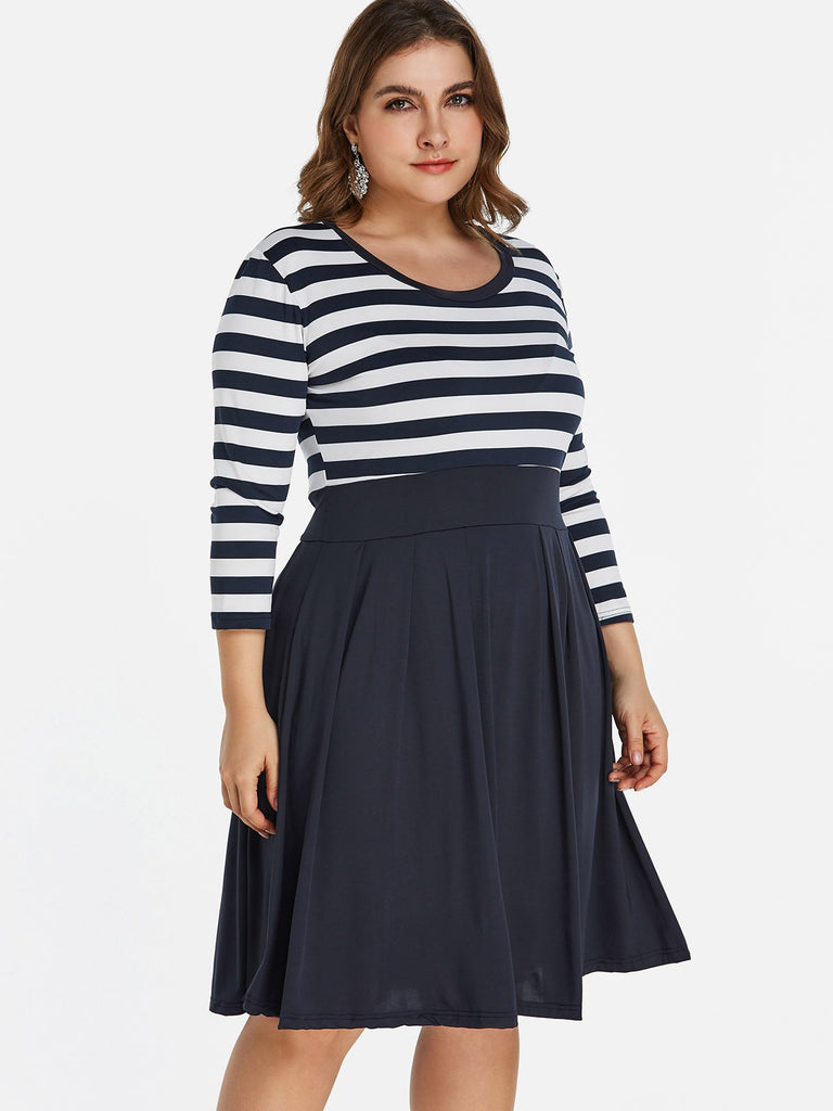 Womens 3/4 Sleeve Plus Size Dress