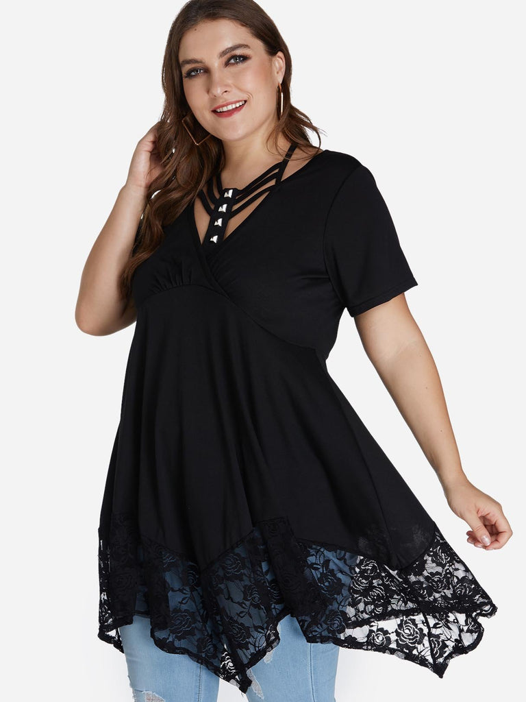 Ladies Black Plus Size Tops