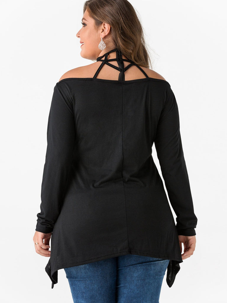 Womens Black Plus Size Tops