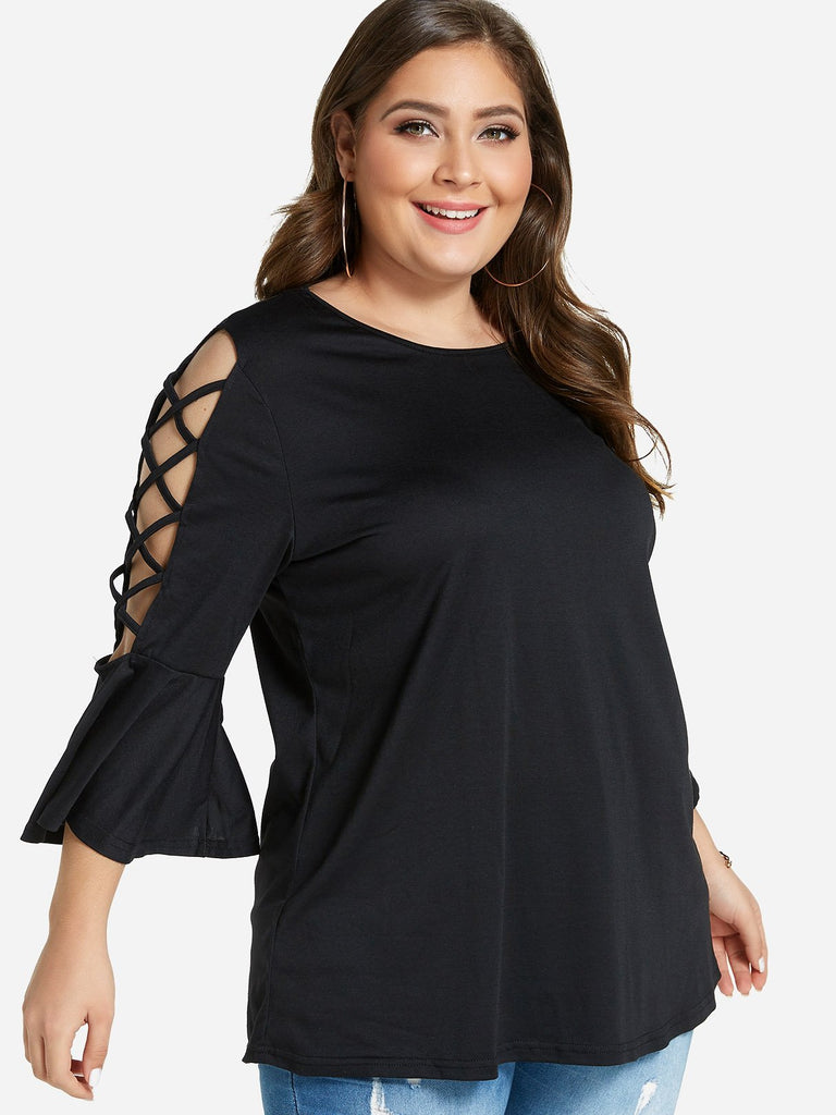 Ladies Black Plus Size Tops