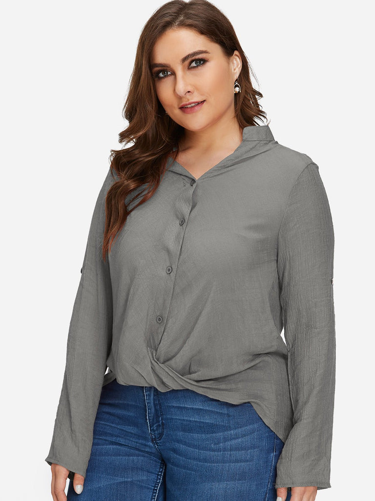 Ladies Grey Plus Size Tops