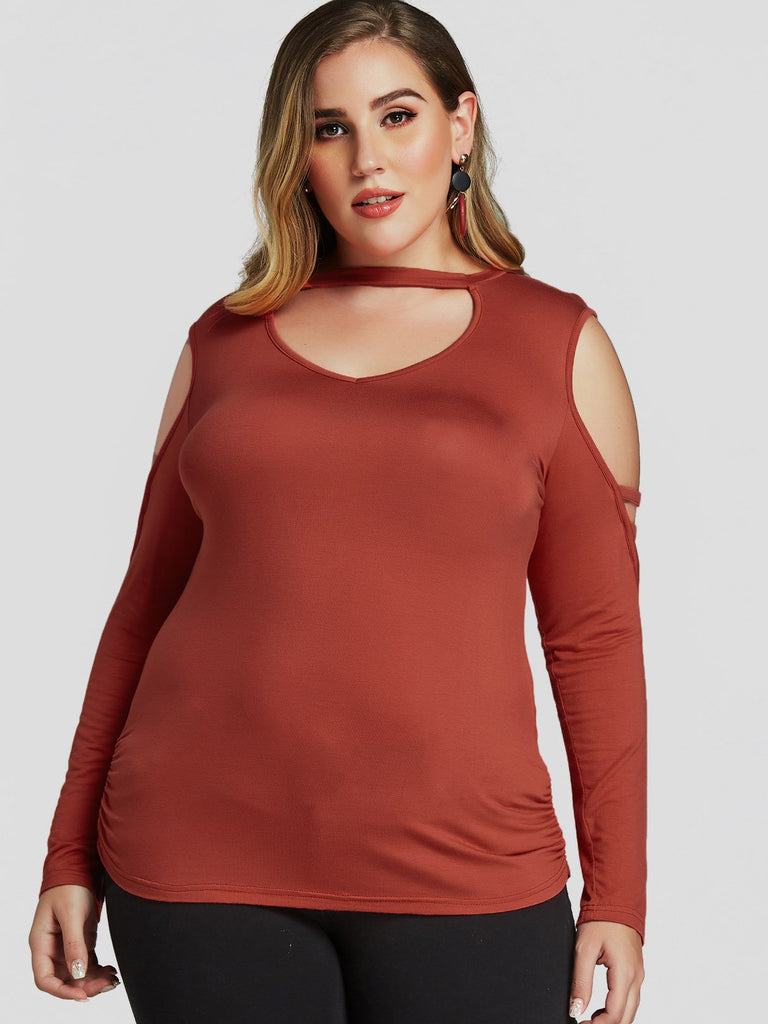 Ladies Long Sleeve Plus Size Tops