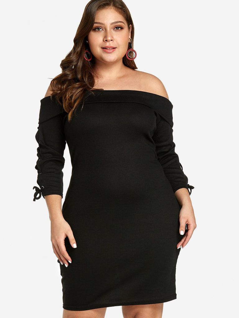 Ladies 3/4 Sleeve Plus Size Dress