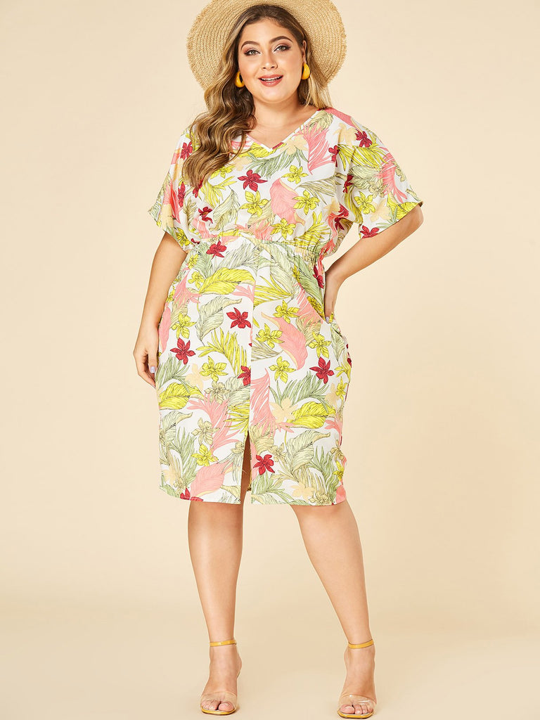 Womens Floral Plus Size Dresses