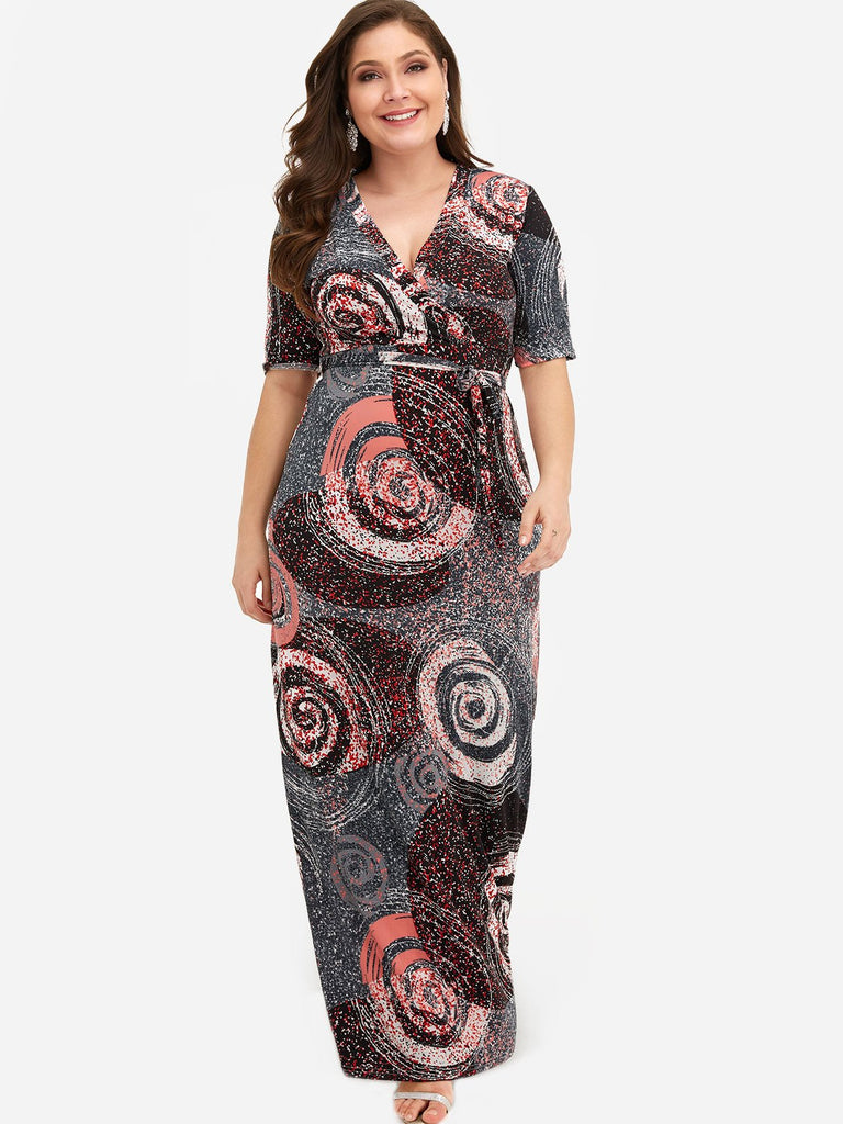 Womens Half Sleeve Plus Size Maxi Dresses