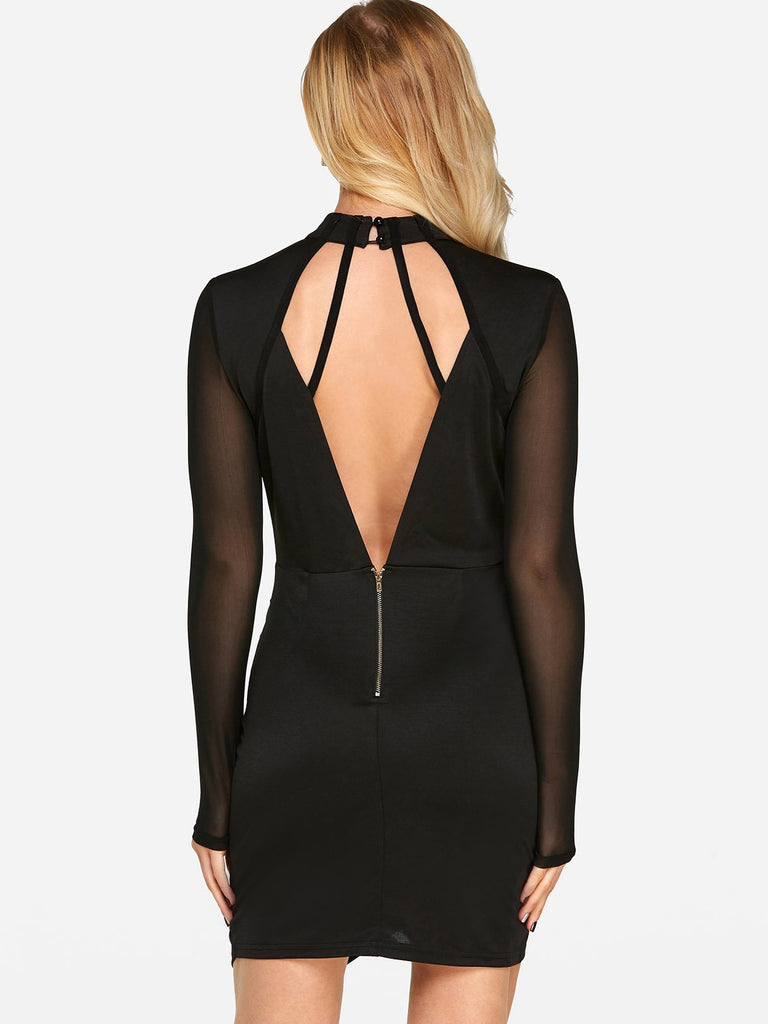 Womens Black V-Neck Dresses