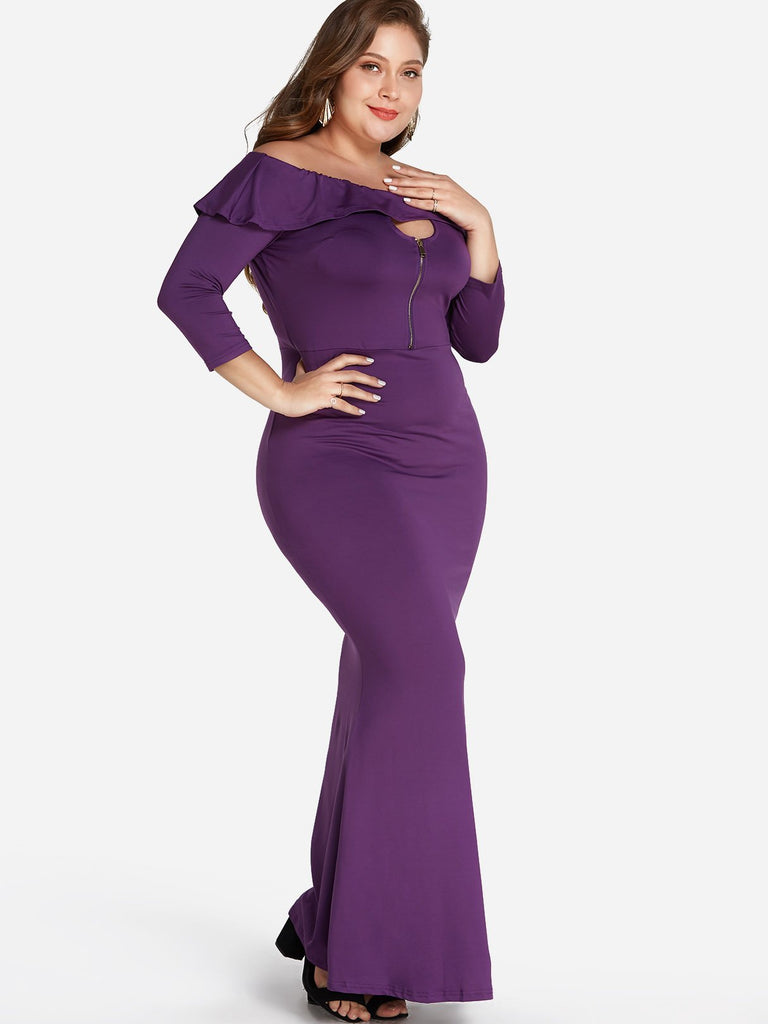 Ladies Purple Plus Size Dresses